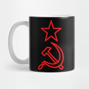 Hammer and Sickle - Minimalist Red Communist Mug